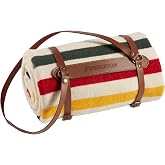 Pendleton National Park Wool Throw Blanket with Leather Carrier, 54" x 72" | Wool-Rich Comfort with Whipstitch Binding and Leather Carrier, Perfect Cozy Blanket for Sofas, Picnics &amp; Outdoor Events