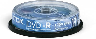 TDK 10 x DVD-R 4.7 GB 16x Spindle Storage Media