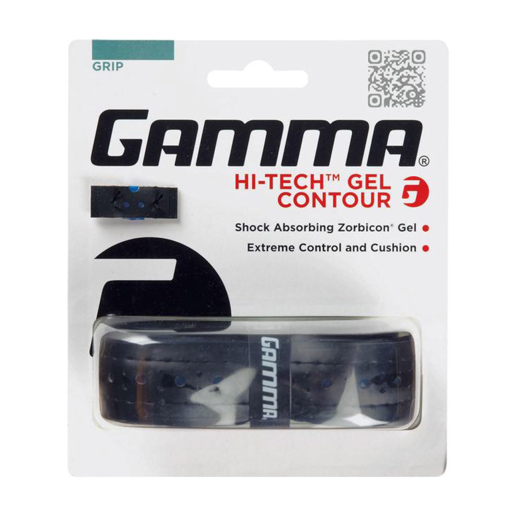 Gamma Hi-Tech Gel Contour Replacement Grip, Black