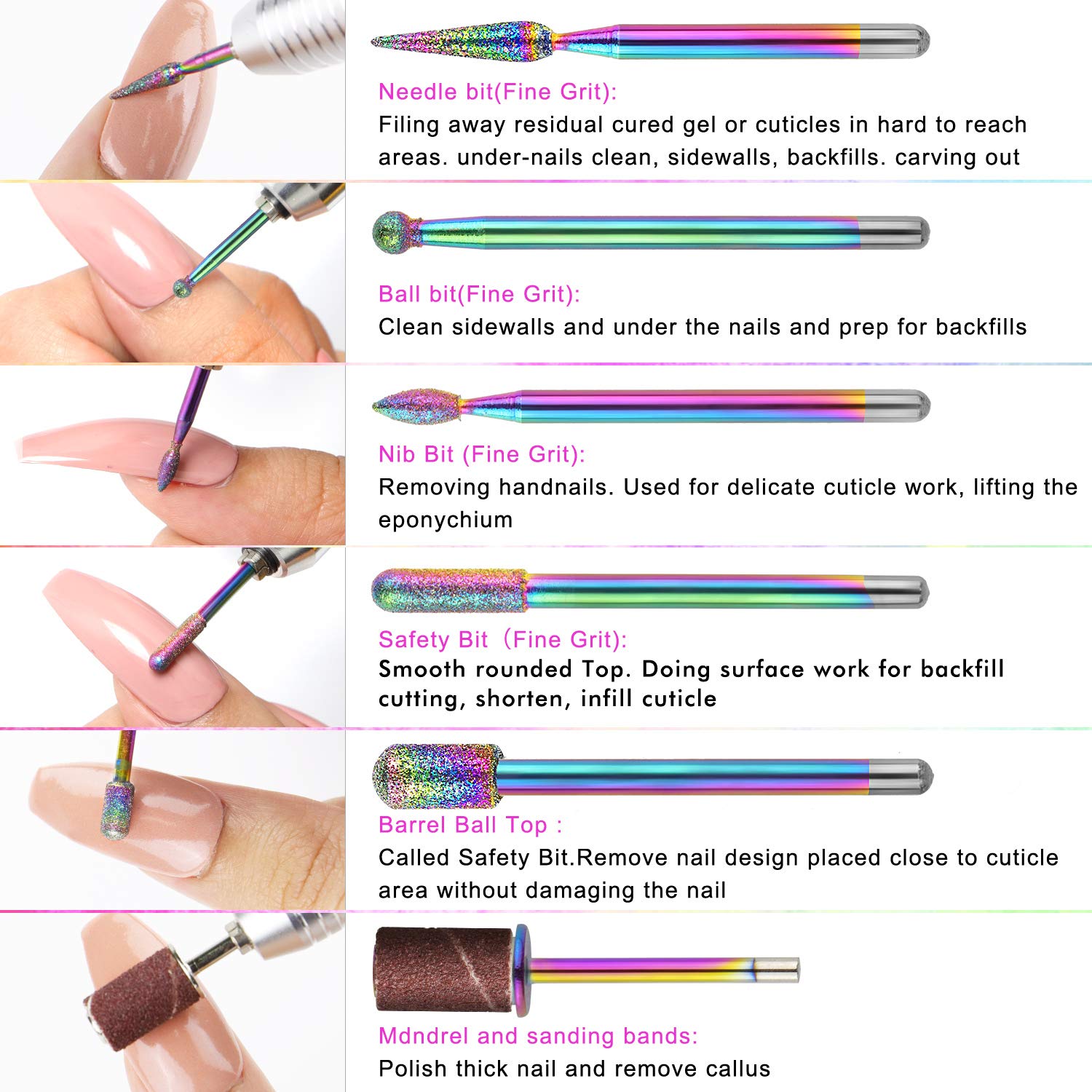 Electric Nail File Nail Drill - Ejiubas Portable Nail Drill Machine Nail Drills for Acrylic Nails Handpiece Drill Nail E File Manicure Pedicure Tool Set for Home Salon Golden: Beauty