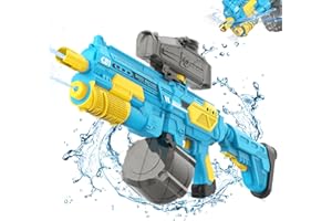 EagleGrove Electric Water Gun with 1350CC Large Capacity, 32FT Long Range Auto Suction Water Guns for Adults, Squirt Gun Water Blasters for Kids Adults Beach Pool Outdoor Party Water Toys Gift Blue
