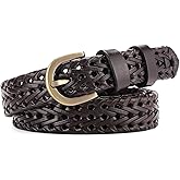 LEEXTON Women Belts for Leather Jeans Dress Pants Belts for Women's Waist Belts with Gold Buckle Woven Belt