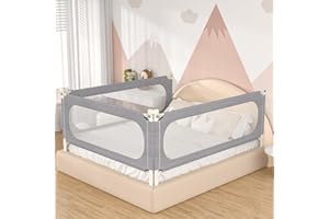 MagicFox Bed Rails for Toddlers, Extra Tall Height Adjustment Specially Designed for Twin, Full, Queen, King Size (74.8" * 30" (One Side))