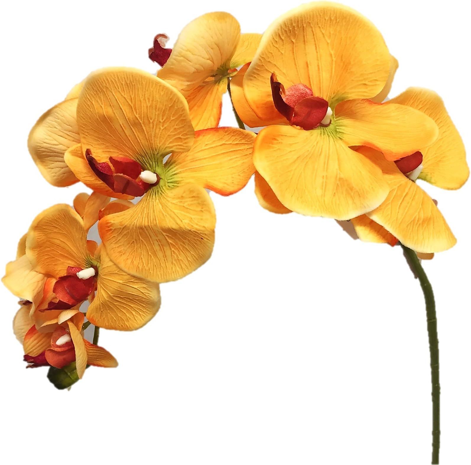 Silk Flower Garden 2 Pcs Artificial Butterfly Orchid Spray 38", Golden Yellow