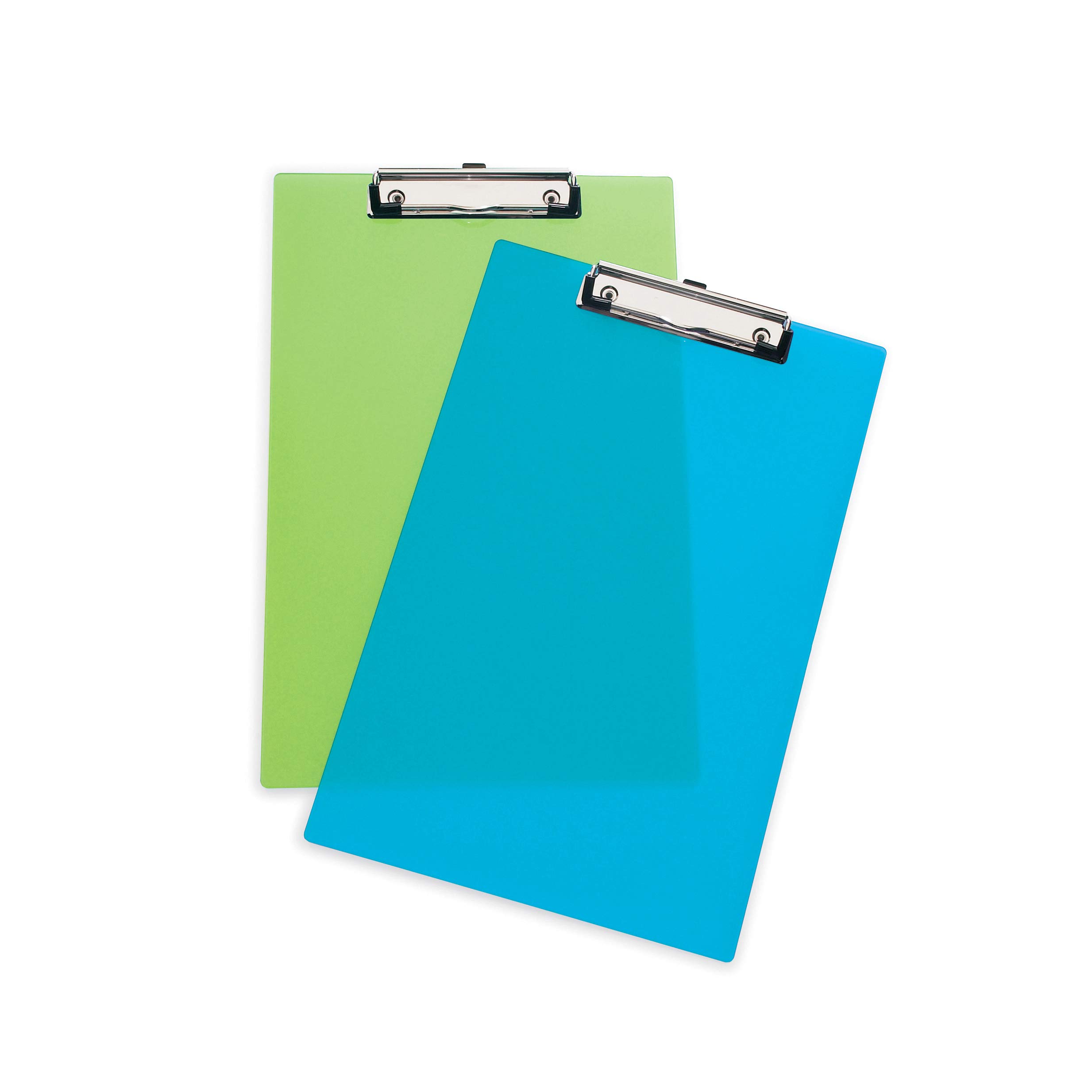 Rapesco SHPPCBAS Frosted Transparent Clipboard, A4+, Pack of 1 in Green, Blue or White