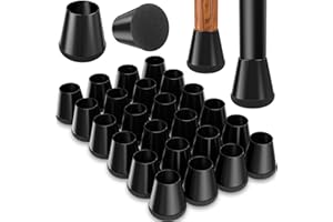YTEACIUL Chair Leg Floor Protectors 24 Pcs,Extra Small Silicone Black Chair Leg Covers to Protect Wood/Tile/Floors from Scrat