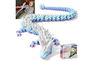 TXB3DOK 31.5 Large 3D Printed Dragon Bigger Fidget Animals Toys, Giant Flexible Articulated Fidget Toy, Huge 3D Printed Crystal Dragon Halloween Home Office Executive Desk Decor, Christmas 3D Print Toy