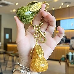 ZACAGO Pear Bag Charm for Women Keychain, Purse