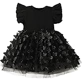 TENTIDE Baby Girl Butterfly Dress Tutu Ruffle Sleeveless Dresses Photograph Party Outfits Birthday Gift