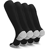 Ultrafun 4 Pairs Soccer Socks Men Youth Kids Cushioned Knee High Team Sports Football Socks