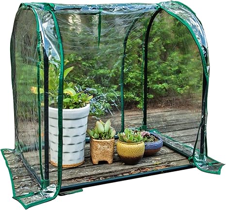 Amazon Co Jp ビニールハウス 温室 屋外の植物のための温室 ミニ温室屋内屋外丈夫なポータブル 苗 ハーブのためのpvc暖かい庭の層 家庭用 ガーデニング温室 ホーム キッチン