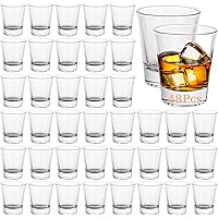 QTLCOHD 48 Pack Shot Glasses 2 oz Clear Shot Glass Bulk Small Shot Cup Glasses Set with Heavy Base for Vodka, Whiskey, Tequil