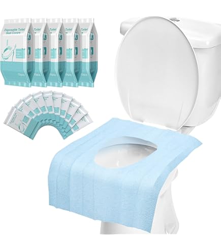 Housses de siège de toilette jetables et imperméables, 50 pièces, pour voyage, Camping, hôtel, accessoire de salle de bain, papier Soluble