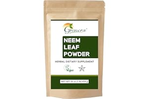 Grenera Neem Leaf Powder 1 lb, Azadirachta Indica, Wild Crafted Neem, No Preservatives or Additives, Ayurvedic Herb