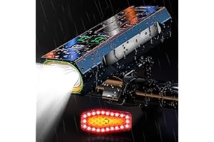 AXEVOI 2025 Bright Bike Lights for Night Riding 9500Lumen, bike Headlight Front, USB Rechargeable Bicycle 3 LED Light lashlight -17 Modes Runtime 52+Hour, Taillight for Cycling Road Mountain, IPX6 Waterproof