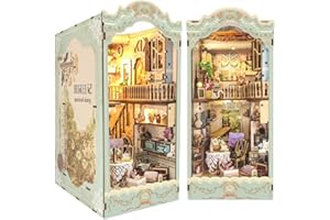 ZHICONG DIY Book Nook kit，Book Nook Shelf Insert 3D Wooden Puzzle，Book Nook Miniature kit with LED，Creative Crafts rolife Book Nook Suitable for Collection and Decoration (Countryside Diary)