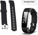 OTOTEC Silicone Watch Strap for ID115Plus HR Smartwatch - Black 170-225mm view 2
