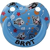 Adult Sized Soft Silicone Pacifier: Large Shield Cute Paci Shark Design - Butterfly Shaped Binky for Anxiety Blue