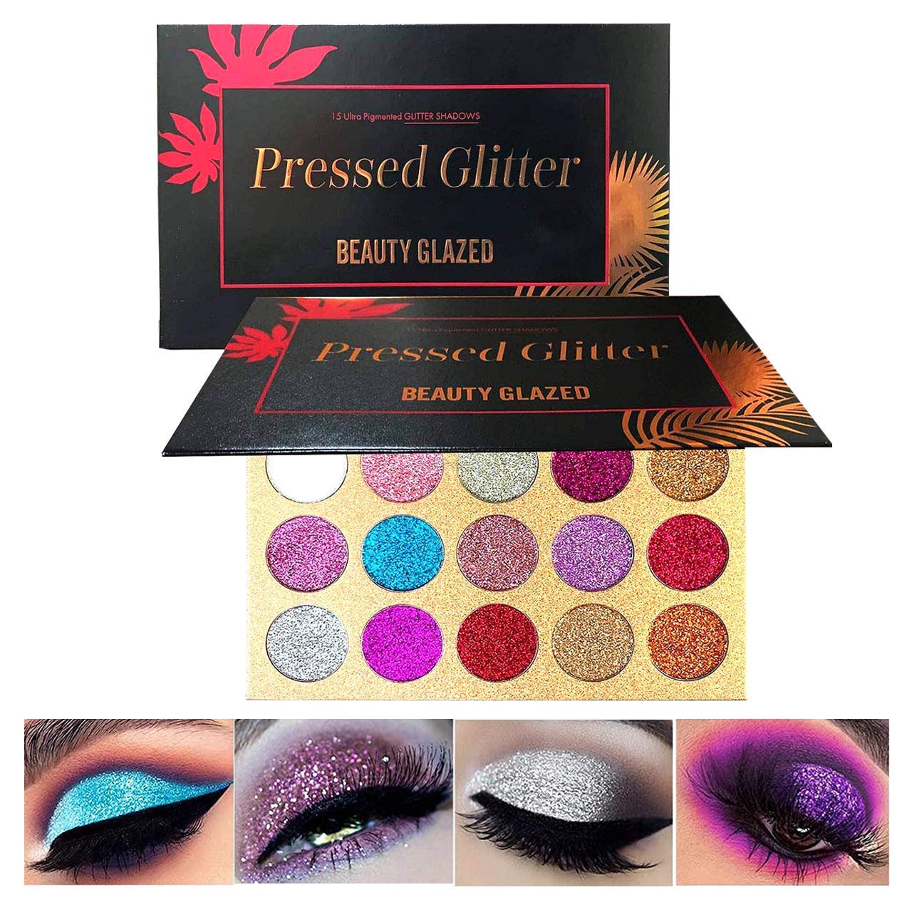 Pressed Glitter Eyeshadow Palette High Pigmented Glitters