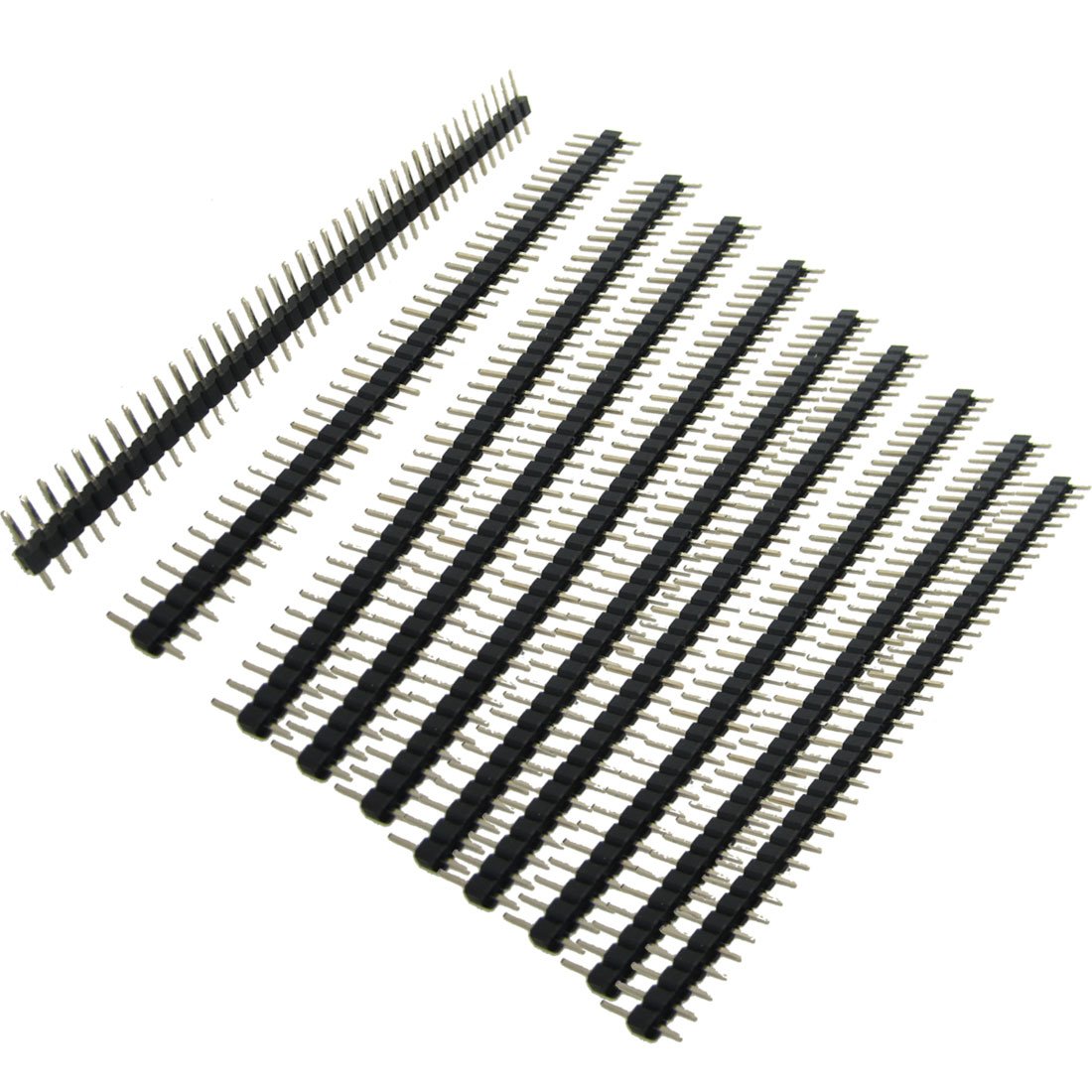sourcing map 10 Pcs 1x40 Pin 2.0mm Pitch Single Row PCB Headers