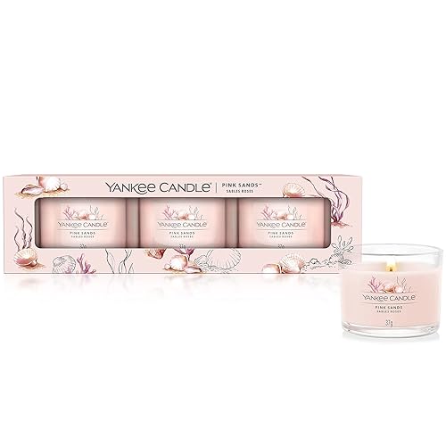 Yankee Candle Scented Candles Gift Set | Pink Sands Filled Votive Candles | Soy Blend Wax Mix | 3 Count, One Size, 1686361E