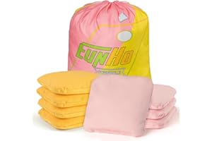 EunHo Dual Sided Cornhole Bags Regulation Set of 8 Professional Cornhole Bean Bags Slick and Stick for Tossing Game-All Weather