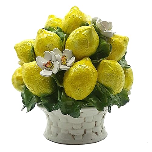 Italian Ceramic Lemons centerpieces for dining room table 9 inches Tall Hand Made
