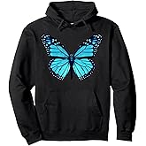 Blue Butterfly pullover hoodie-Shirt Pullover Hoodie