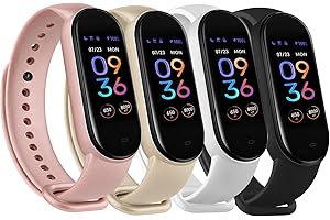 WANME 4 PACK Bands for Amazfit Band 5 Replacement Strap, Soft Silicone Sport Strap Wristband Compatible with Amazfit Band 5 Watchband Accessories