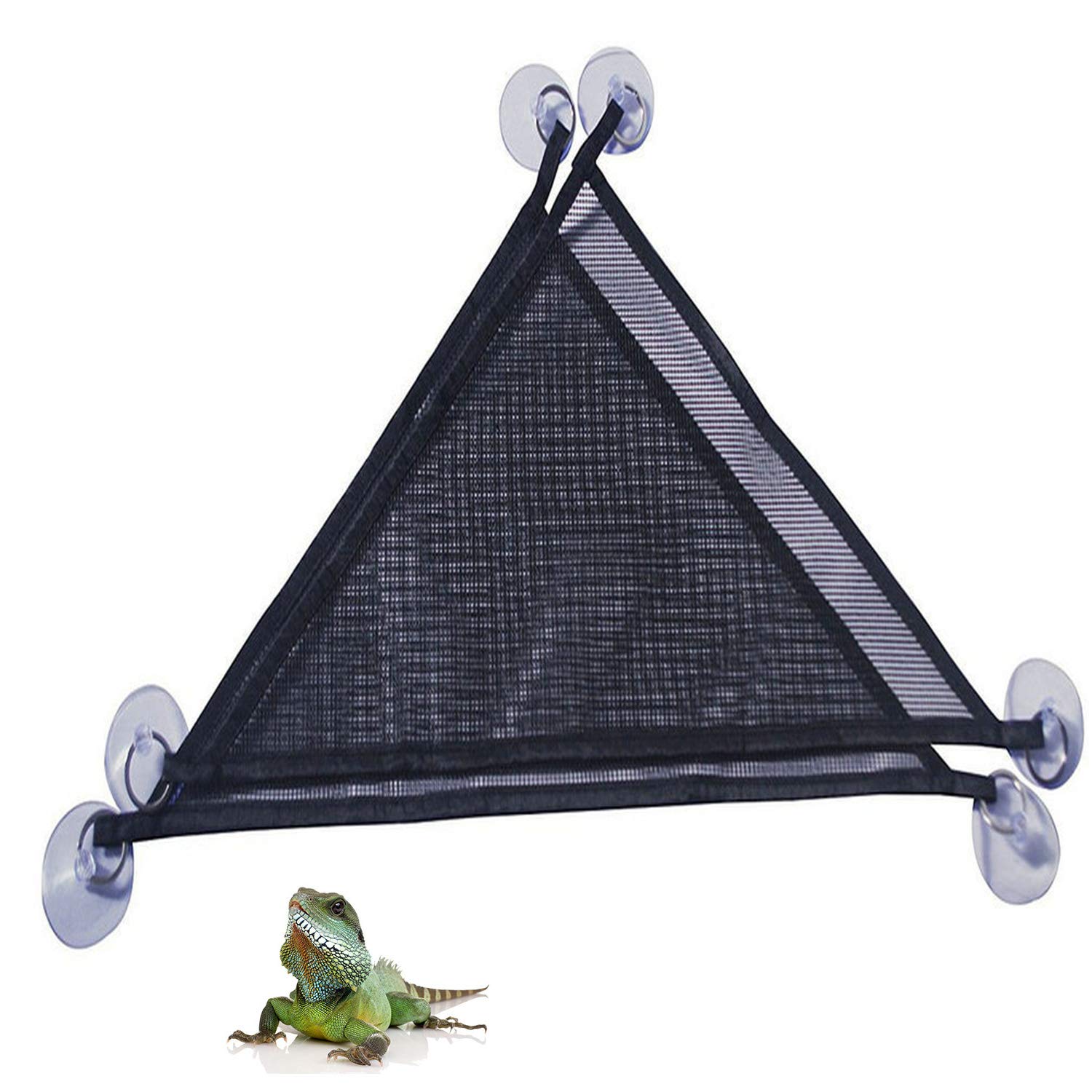 Oncpcare 2 Pack of Reptile Hammock Set, Breathable Mesh Lizard Hammock, Lounger & Ladder Accessories Set for Large & Small Bearded Dragons Anole Geckos Lizards or Snakes