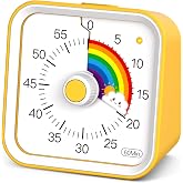 InfPokid Visual Timer for Kids, Rainbow Timer with Pause Function, Yellow | Cute Kids Timer for Classroom, ADHD, Kitchen, Toddlers, Study, Countdown Timer Clock, Alarm 3 Volume Levels, Light Indicator