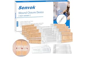 SENVOK Emergency Wound Closure Device, Zip Sutures Butterfly Bandaids Kit 4 Pcs- Repair Wounds Without Stitches, Great for Outdoor Activities Such As Hiking, Exploring Wild Nature, Quick Clot