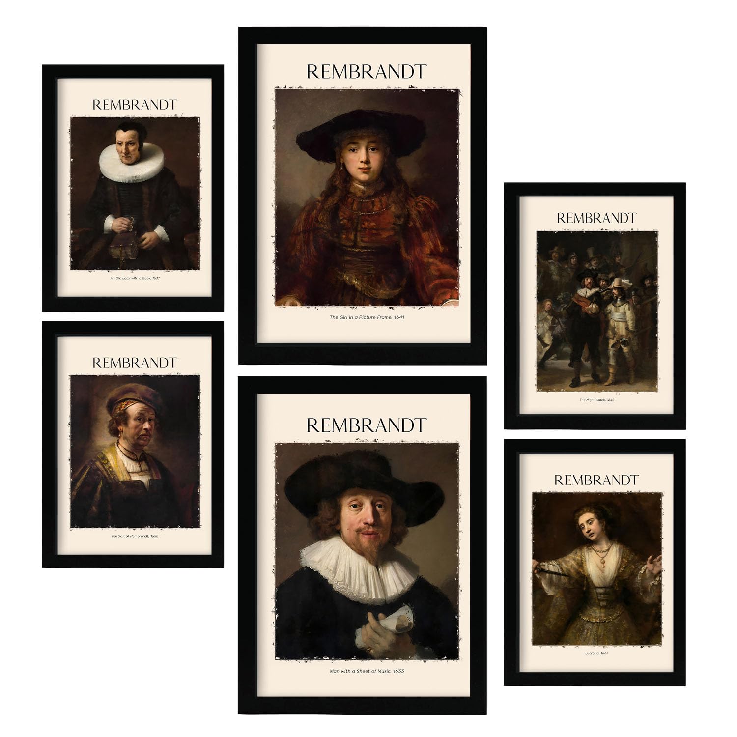 Nacnic Rembrandt Poster Print. Painter's Gallery. Decorative paintings for your living room, bedroom, home. Wall Art Prints. Sizes A4 and A3