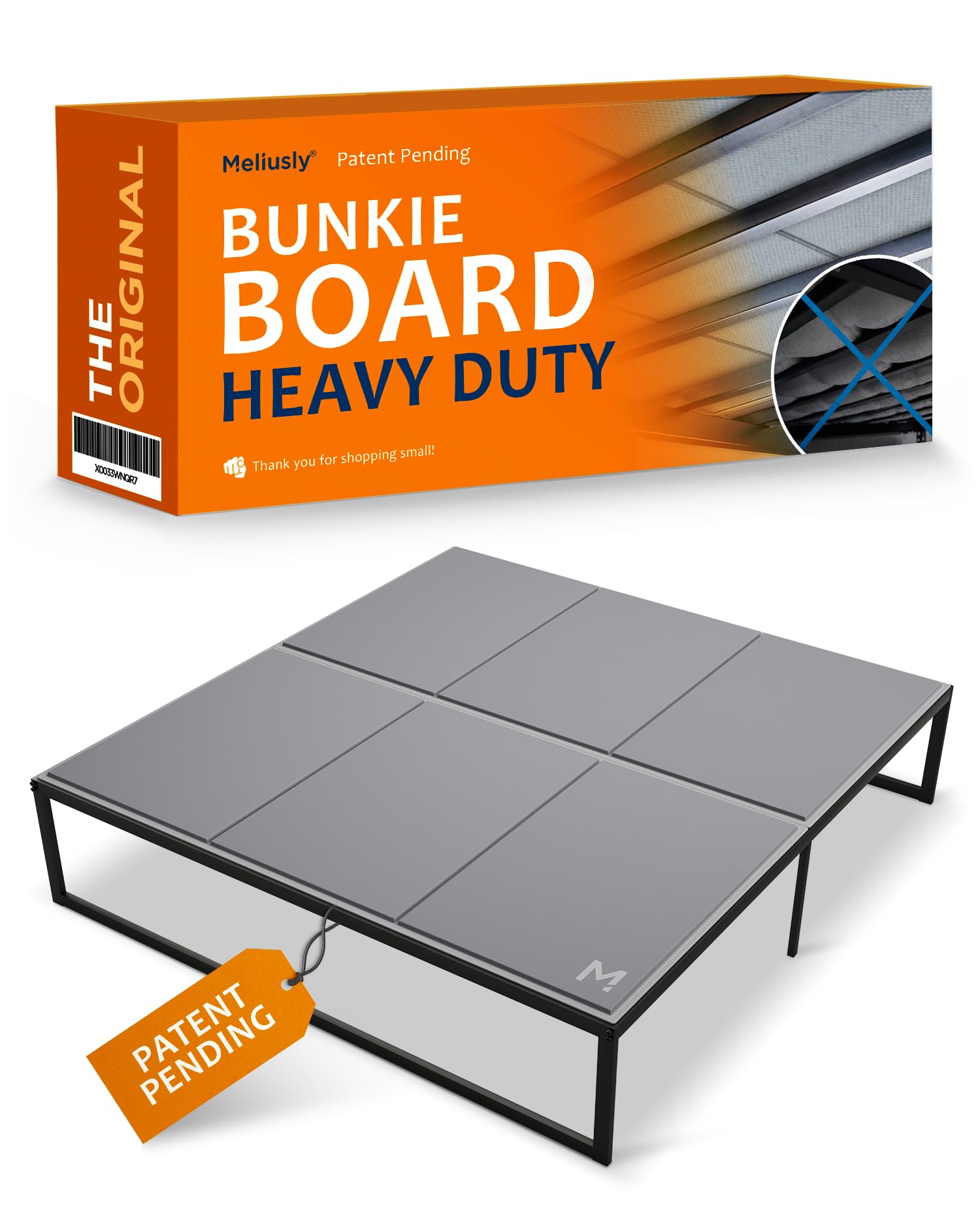 Meliusly Heavy Duty Bunkie Board King Size (76x80) - Non-Slip Breathable Bed Support Board for Slatted Bed Frame, Anti-Sag Under Bed Support, Noise Minimizing Moisture Resistant Bed Board