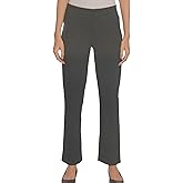 DKNY Women's High Waist Dress Pants - Straight Leg Ponte Pant - Office Work Business Casual Pants