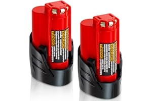 OHYES BAT 2-Pack [Upgraded to 3000mAh] 48-11-2401 Replacement Battery Compatible with Milwaukee 12V Battery Lithium ion 48-11-2420 48-11-2425 48-11-2401 48-11-2402 48-11-2440 48-11-2460 Cordless Tools(Red)