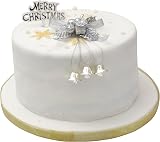 evelay Silver Holly Bells Merry Christmas Cake Topper Set Party Decorations view 9