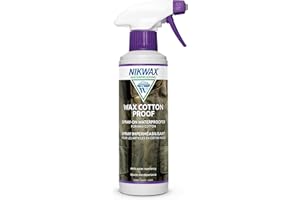 Nikwax Wax Cotton Proof, Spray-On Waterproofing for Waxed Cotton Jackets, Clothing, Outerwer, Restores Water Repellency DWR