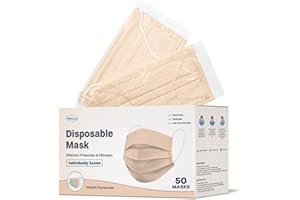 WECARE Disposable Face Mask Individually Wrapped - 50 Pack, Colored Face Masks