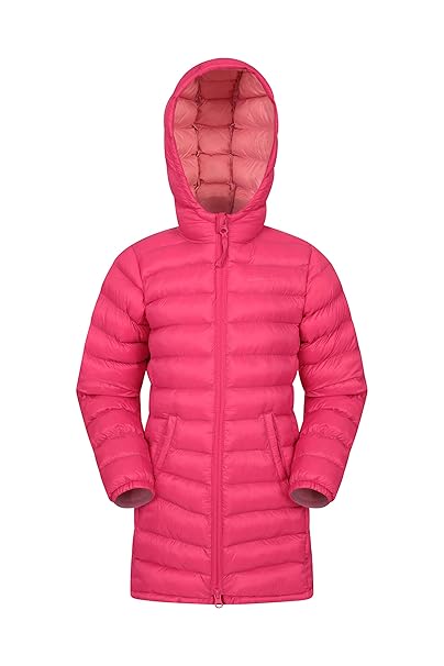 Mountain Warehouse Florence Lange, gefütterte Kinder-Jacke - leichte Winterjacke, isolierter Mantel, weich, warm, mit Kapuze 