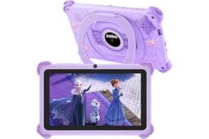 ZCOBRO Kids Tablet 7 inch Tablet for Kids 32GB Toddler Tablets with Case Android Kids Learning Tablets with WiFi Youtube Parental Control, Bluetooth, Preinstalled Educational Contents for Girls Boys, Purple