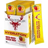 Bucked Up Hydration - Strawberry Lemonade | Electrolyte and Hydration Powder Drink Mix | 18 Packs (18 Servings)