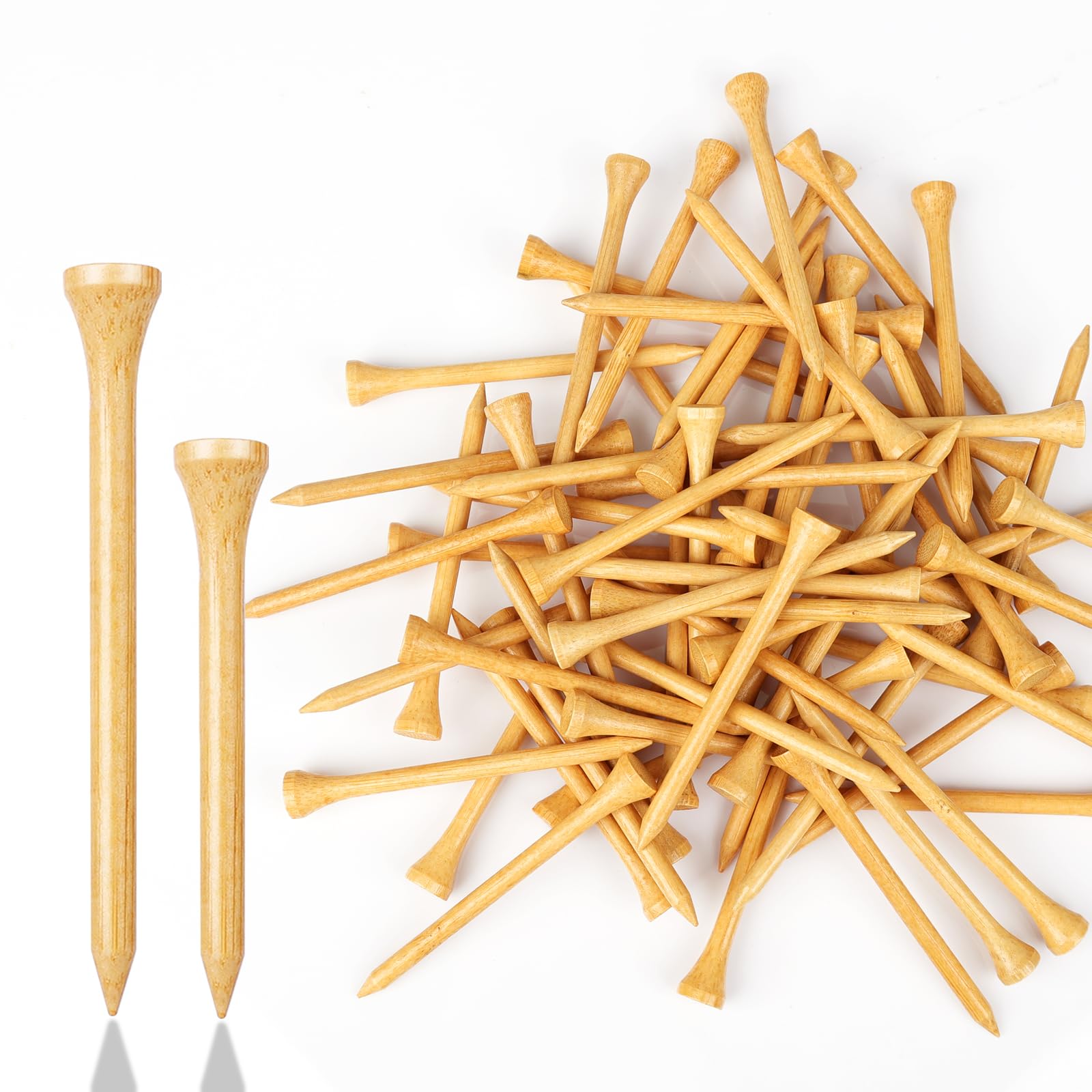 Photo 1 of BIRDIEBLAST Bamboo Golf Tees 200 Pack, 2-3/4", 3-1/4" Available, Reduce Friction & Side Spin Premium Golf Tees(3-1/4")