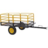 Jocisland 1500 LBS ATV UTV Tow Behind Dump Cart | 20 Cu.Ft, Removable Sides, Hand Pull Dumping, Garden Utility Trailer for Lawn Mowers and Tractors, Yards Material Transport