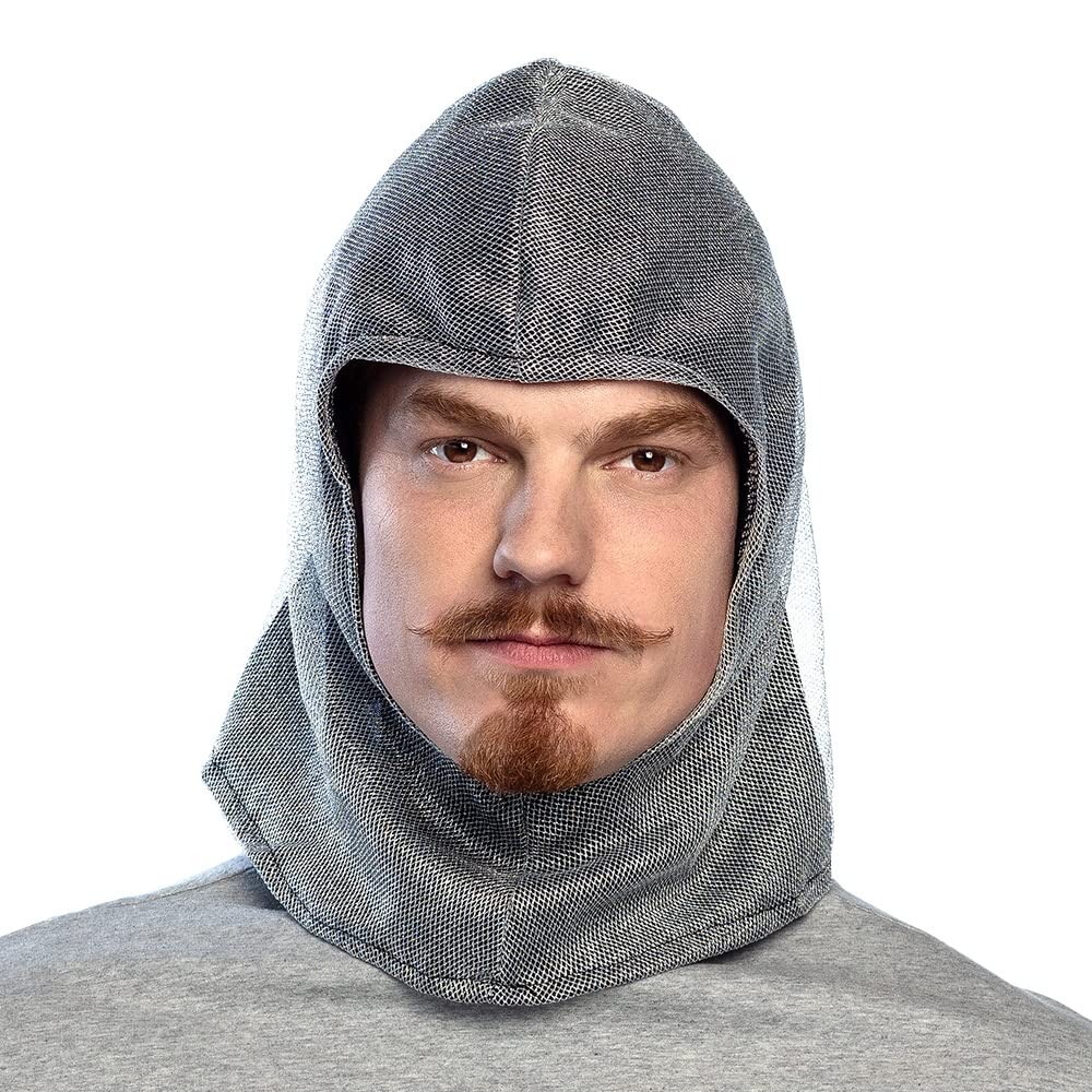 Boland 44025 Knight Hood for Adults, Bonnet, Hat for Fancy Dress Costumes, Accessories for Medieval Costumes, Fancy Dress for Carnival and Theme Party Gray
