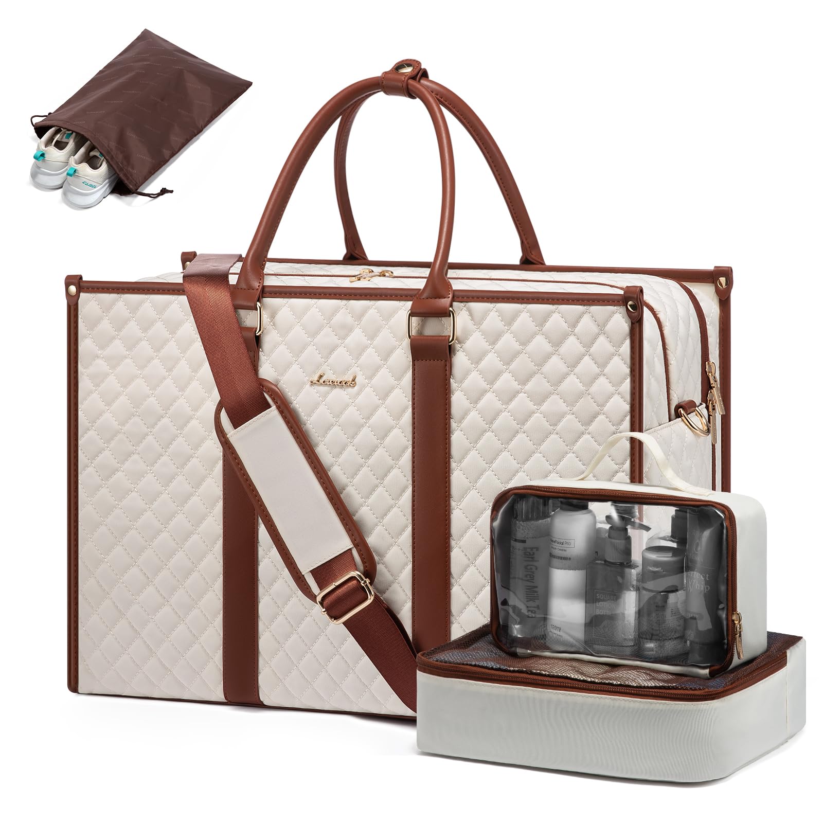 Hospital Bag For Women Labor Delivery Large Weekender Bag For Women - Travel Duffel With Shoe Compartment & Toiletry Bag Duffel Bag