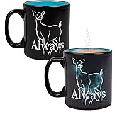 Harry Potter Heat Changing Ceramic Coffee Mug - Large 20oz - Officially Licensed Doe Patronus Design Reveals w/Heat - Book & Movie Love Gift for Kids, Teens, Adults, Men, Women