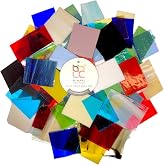 BiNARi | 1.5 LB Fusible Glass Scraps Pieces - Assorted Color COE 96 System 96 Variety Glass Shards for Fusing, Mosaics &amp; Kiln Art