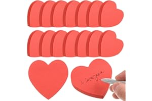 FOBSME 1500 Sheets Heart Shaped Sticky Notes 3x3 Inch Red Sticky Notes Cute Sticky Memo Pads Self Sticking Note Pads for Home Office School Business Valentine's Day Supplies, Removable and Easy to Post