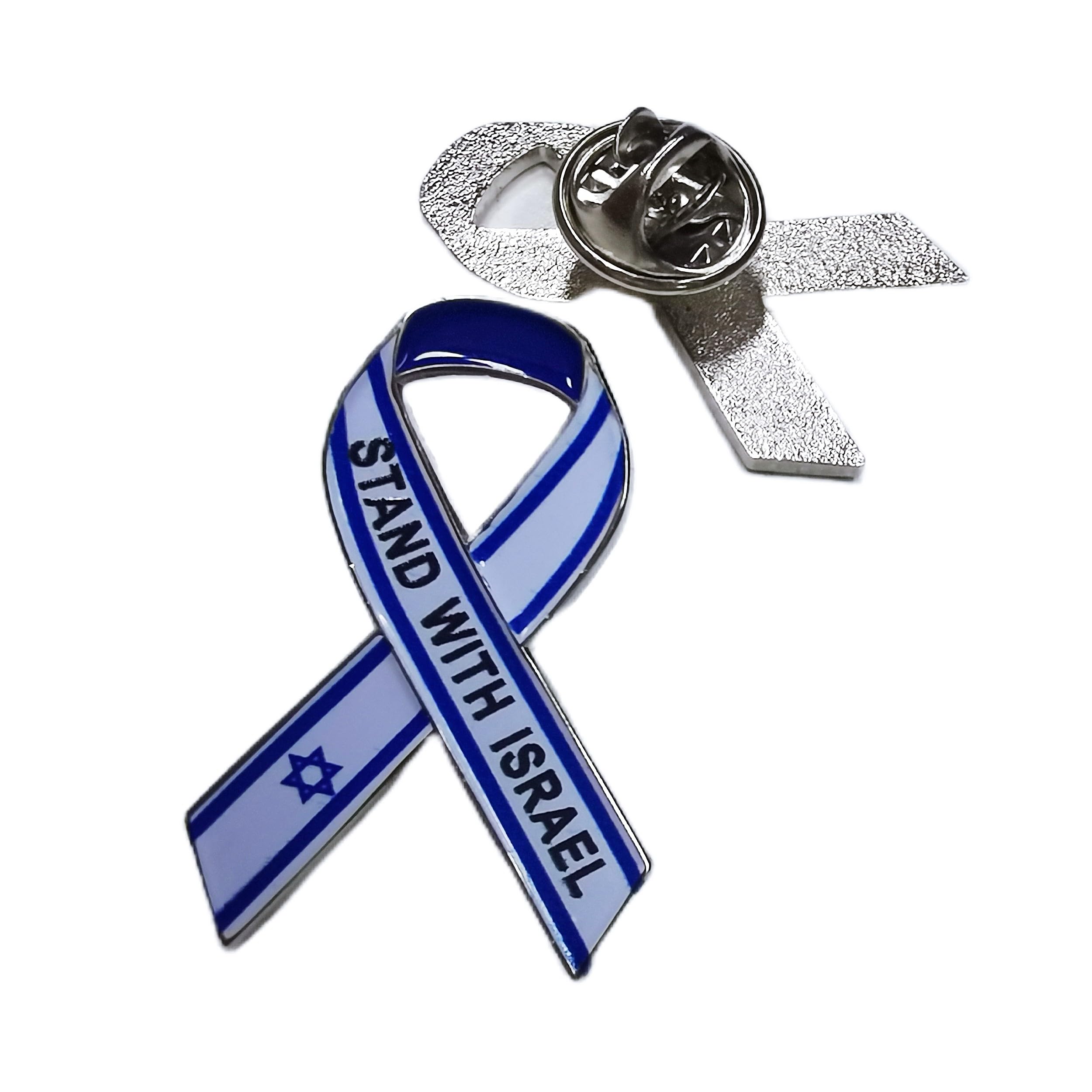 We stand with Israel Ribbon Enamel Pin Badge Brooch Memorabilia Gift Decorations